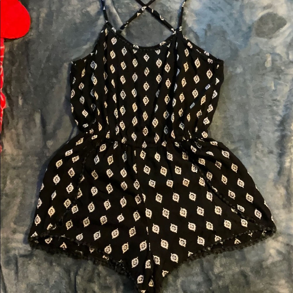 Black and white romper